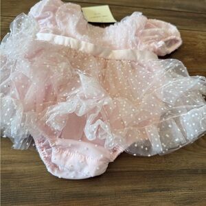 Cynthia Rowley Blush Tulle Dress with White Dots